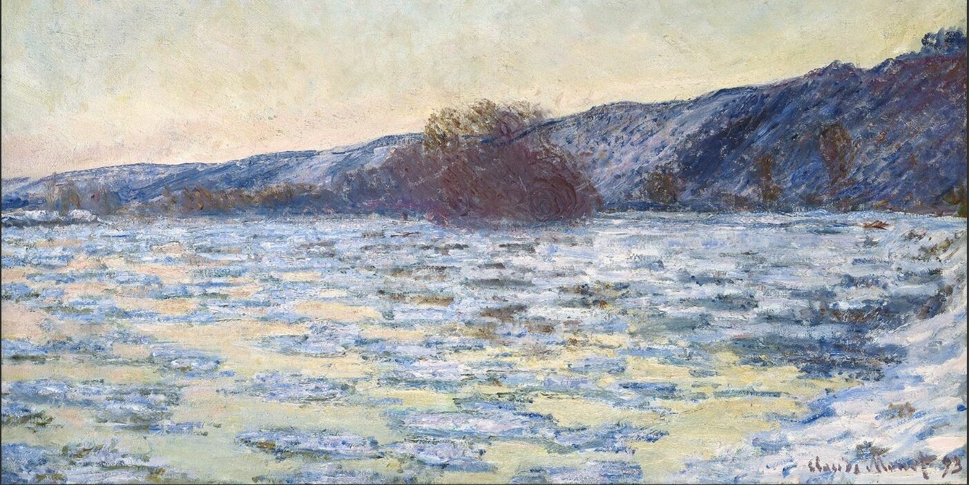 Eisschollen im Dämmerlicht - gemalt von Claude Monet