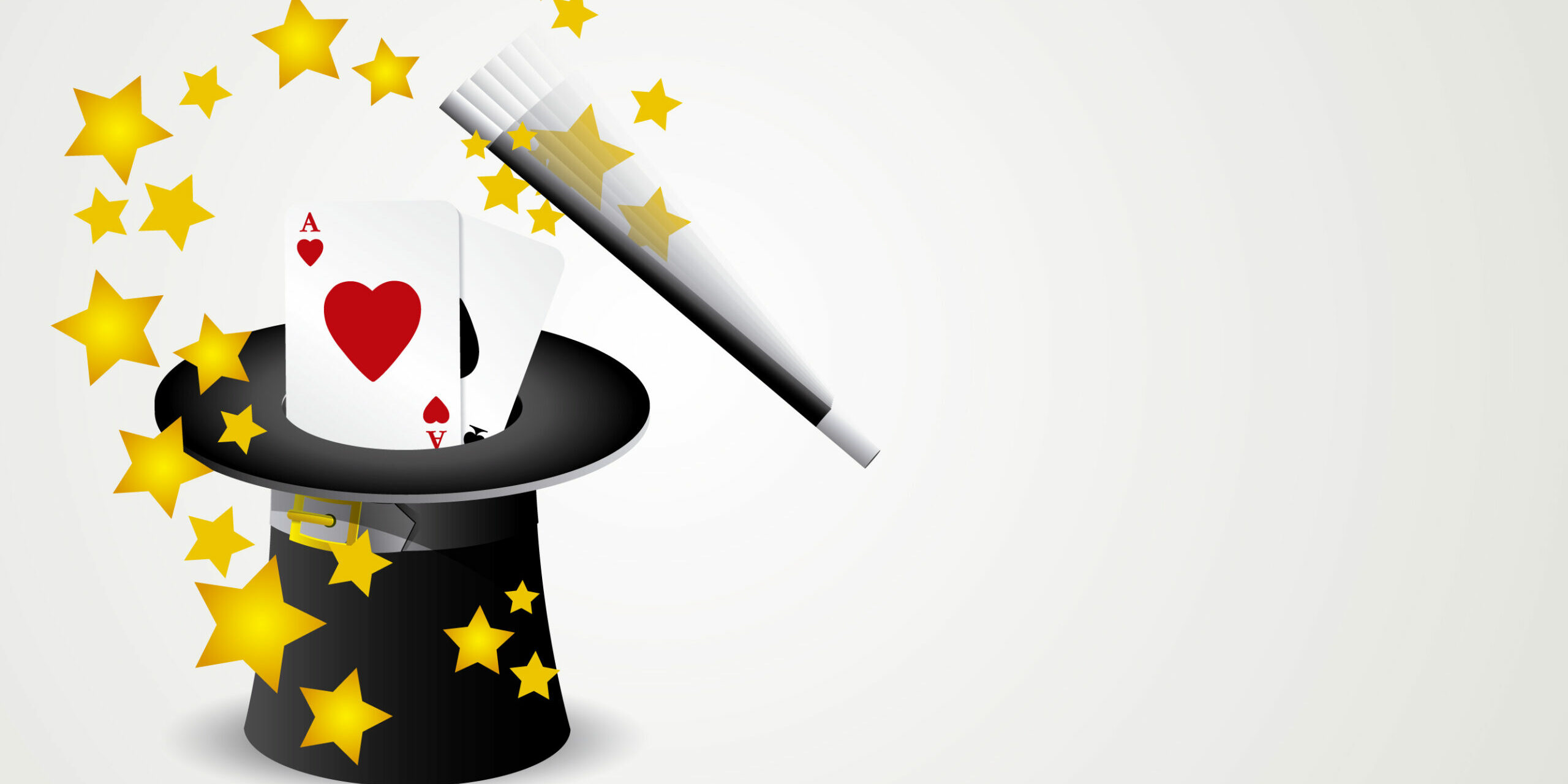 Zauberhut mit Zauberstab und Karten